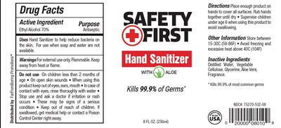 8 Oz Label (Safety First Label 8oz)